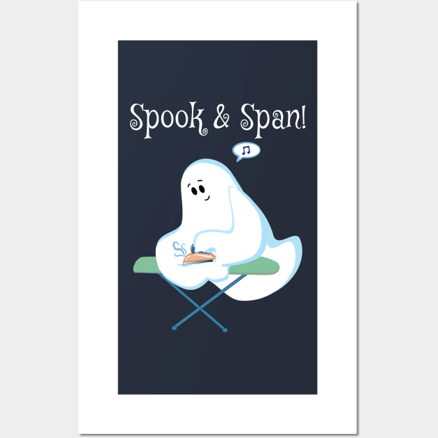 Cute Phantom Ghost Irons His Wrinkles For Halloween Wall Art by brodyquixote